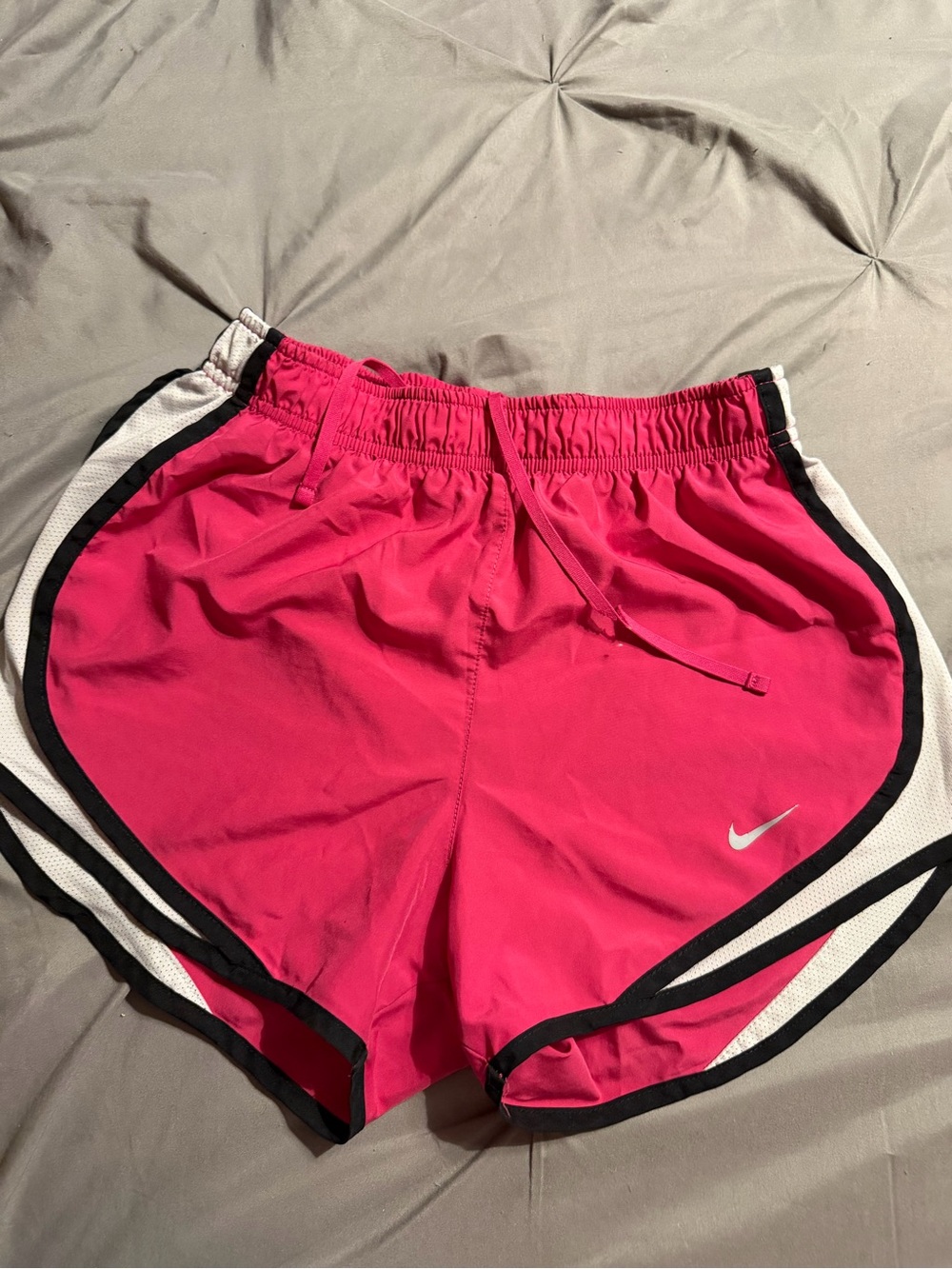 Nike Women’s Hot Pink Athletic Running Shorts with White and Black Trim